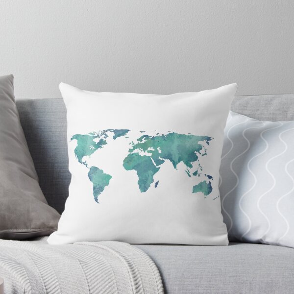 Item preview, Watercolor map in turquoise  designed and sold by Leah Biernacki.