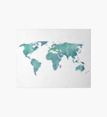 Watercolor map in turquoise Art Board