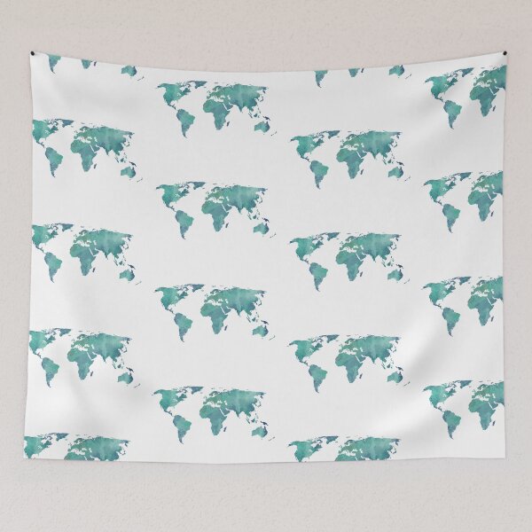 Item preview, Watercolor map in turquoise  designed and sold by Leah Biernacki.