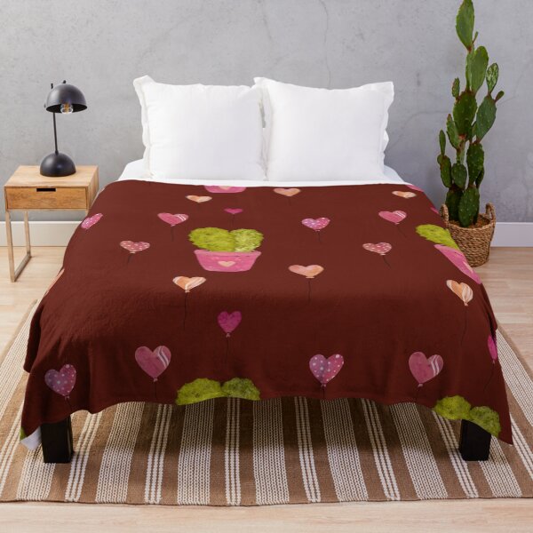 Artikelvorschau, Cactus balloon pink cute pattern a watercolor red entworfen und verkauft von Yana Mustafina | Boho Soulful Designs.