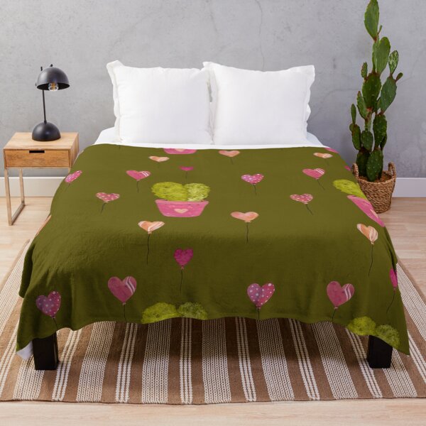 Artikelvorschau, Cactus balloon pink cute pattern a watercolor green entworfen und verkauft von Yana Mustafina | Boho Soulful Designs.
