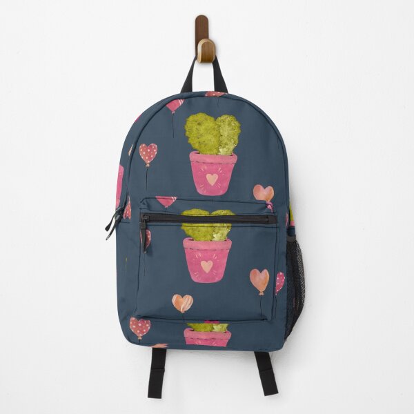 Item preview, Cactus balloon pink cute pattern a watercolor blue designed and sold by Yana Mustafina | Boho Soulful Designs.