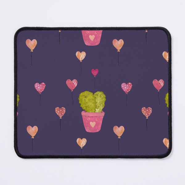 Item preview, Cactus balloon pink cute pattern a watercolor violet designed and sold by Yana Mustafina | Boho Soulful Designs.
