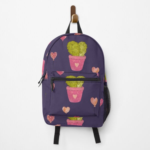Item preview, Cactus balloon pink cute pattern a watercolor violet designed and sold by Yana Mustafina | Boho Soulful Designs.