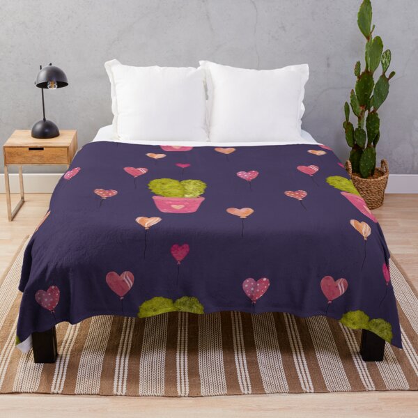 Artikelvorschau, Cactus balloon pink cute pattern a watercolor violet entworfen und verkauft von Yana Mustafina | Boho Soulful Designs.
