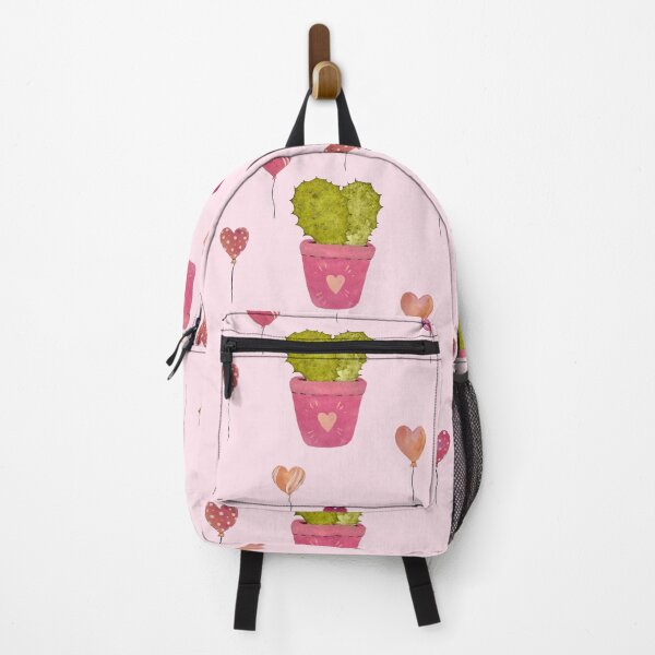 Item preview, Cactus balloon pink cute pattern a watercolor pink designed and sold by Yana Mustafina | Boho Soulful Designs.