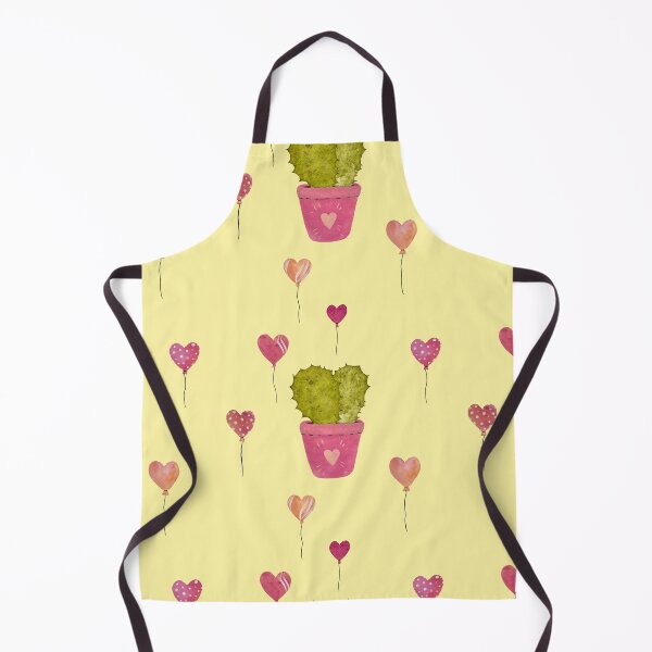 Item preview, Cactus balloon pink cute pattern a watercolor yellow designed and sold by Yana Mustafina | Boho Soulful Designs.