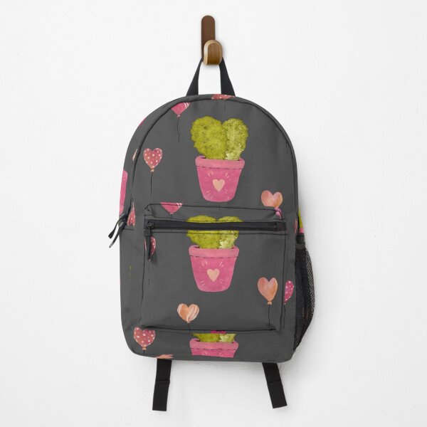Item preview, Cactus balloon pink cute pattern a watercolor grey designed and sold by Yana Mustafina | Boho Soulful Designs.