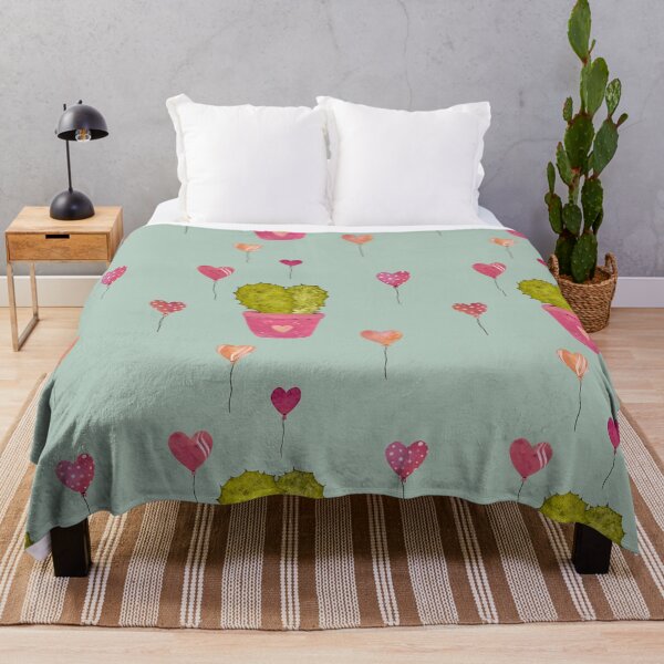 Artikelvorschau, Cactus balloon pink cute pattern a watercolor mint entworfen und verkauft von Yana Mustafina | Boho Soulful Designs.