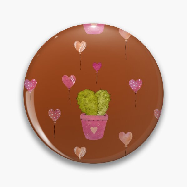 Item preview, Cactus balloon pink cute pattern a watercolor brown designed and sold by Yana Mustafina | Boho Soulful Designs.