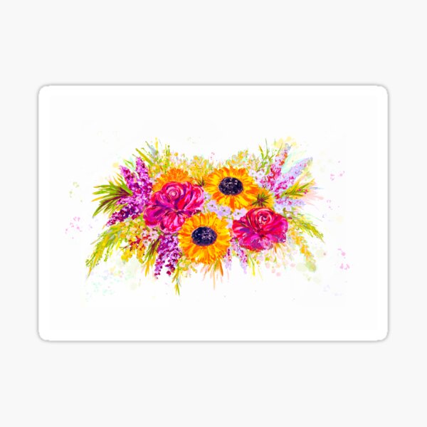 Bright, Cheerful, and Pretty Flowers Sticker