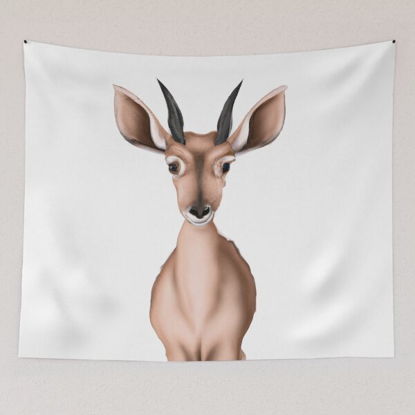 Item preview, Cute Antelope Drawing designed and sold by WeHeartAnimals.