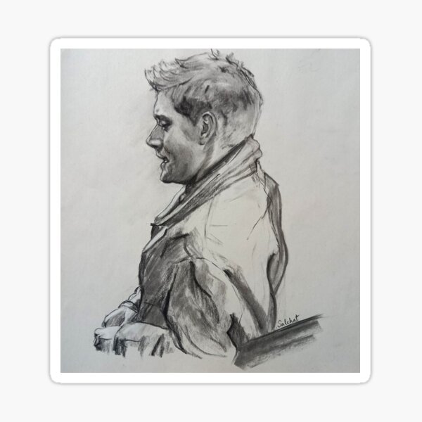 Item preview, Dean Winchester, leaning against a bar. designed and sold by ArtBySalchat.
