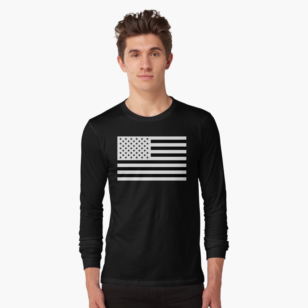 american flag shirt black and white