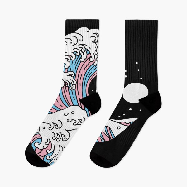 Item preview, Great Wave of Kanagawa Transsexual Pride Flag designed and sold by Queer Pride Shop.