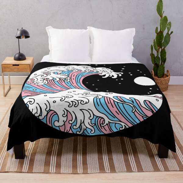 Item preview, Great Wave of Kanagawa Transsexual Pride Flag designed and sold by Queer Pride Shop.
