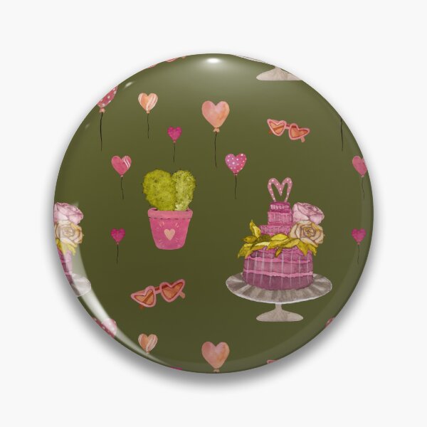 Item preview, Cake cactus balloon pattern cute a watercolor green designed and sold by Yana Mustafina | Boho Soulful Designs.