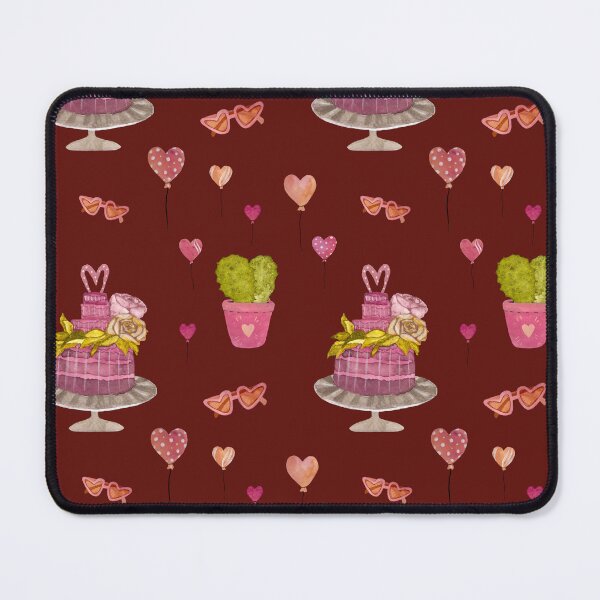 Item preview, Cake cactus balloon pattern cute a watercolor red designed and sold by Yana Mustafina | Boho Soulful Designs.