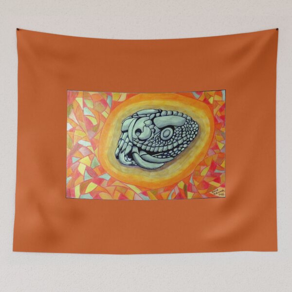 Item preview, 707 - MAYAN SNAKE SKULL CARVING - DAVE EDWARDS - COLOURED PENCILS - 2022 designed and sold by BLYTHART.