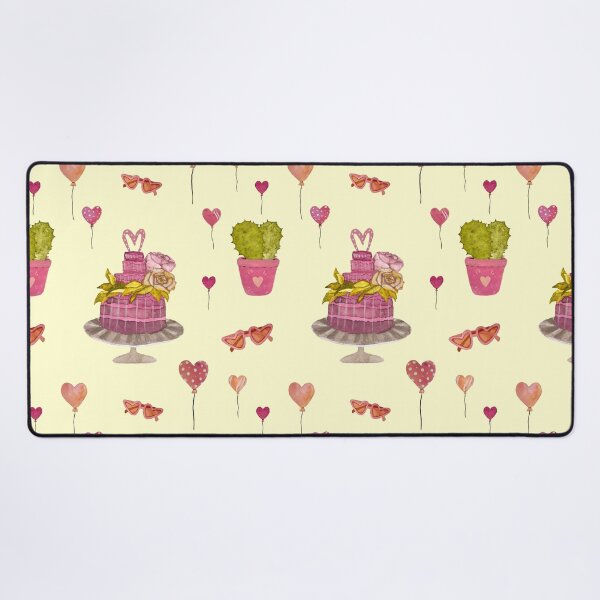 Item preview, Cake cactus balloon pattern cute a watercolor yellow designed and sold by Yana Mustafina | Boho Soulful Designs.