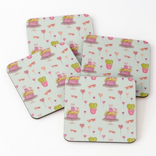 Item preview, Cake cactus balloon pattern cute a watercolor mint designed and sold by Yana Mustafina | Boho Soulful Designs.