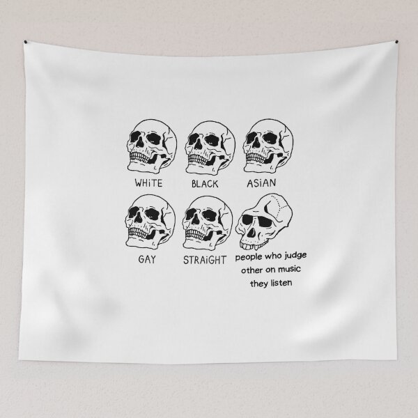 Item preview, skulls meme white black asian gay straight designed and sold by Trendingfy.