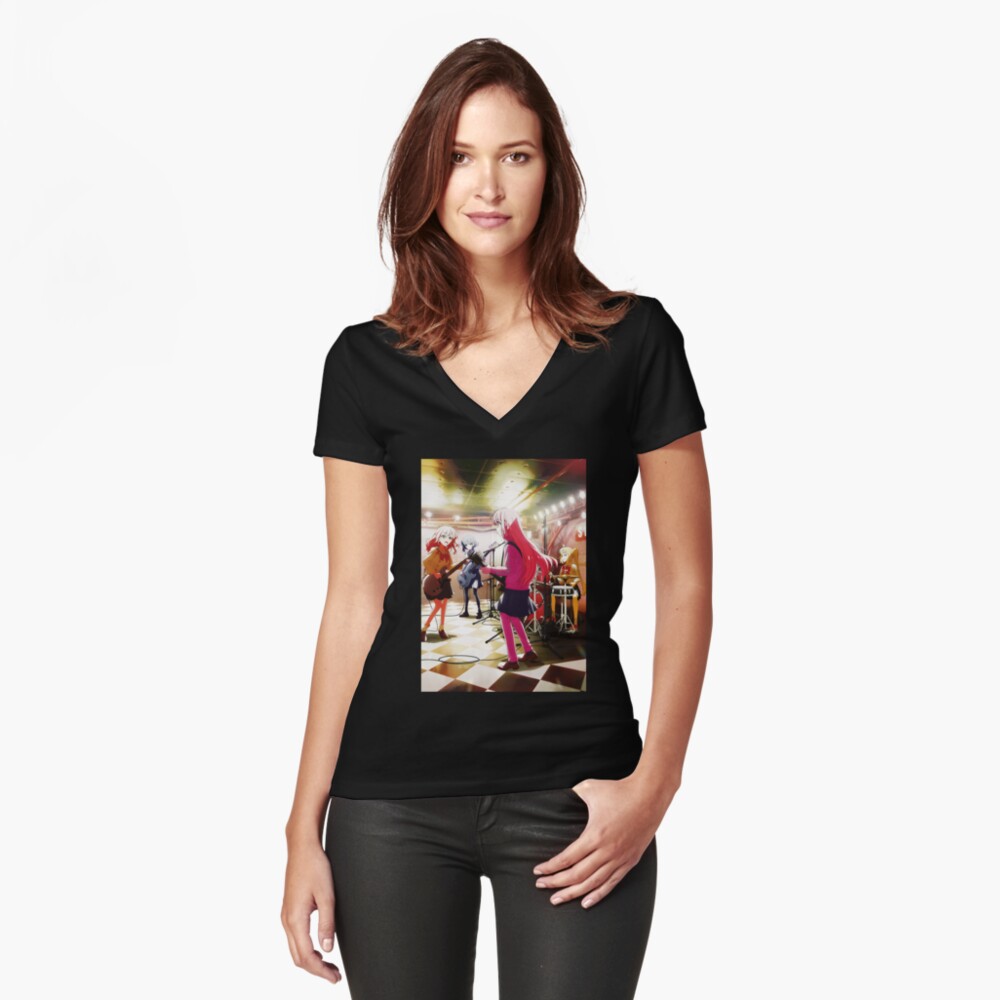 Aperçu de l'œuvre T-shirt moulant col V créée et vendue par TeddyGotDesigns.