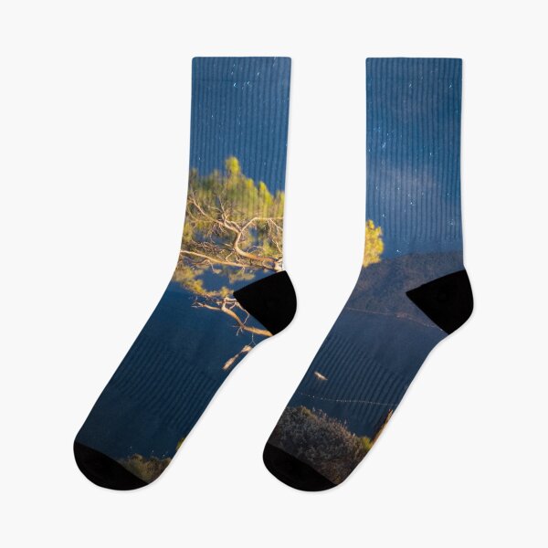Item preview, Night sky above sea and pine tree with blue sea background Turkey designed and sold by RaimondKlavins.