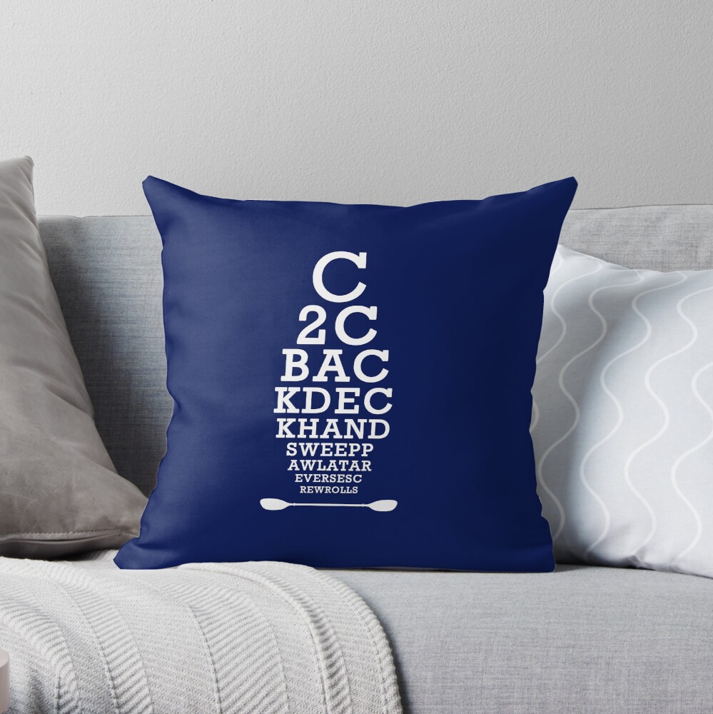Whitewater Kayak Roll Eye Chart for Kayakers and Paddlers Throw Pillow
