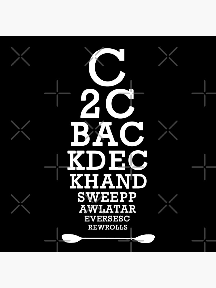 Whitewater Kayak Roll Eye Chart for Kayakers and Paddlers by Compassandbliss