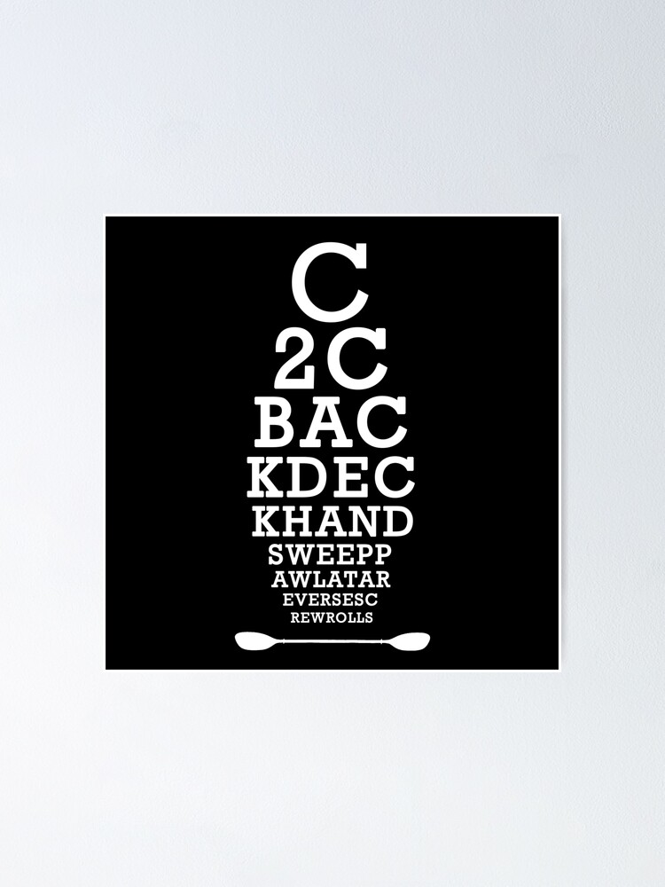 Alternate view of Whitewater Kayak Roll Eye Chart for Kayakers and Paddlers Poster