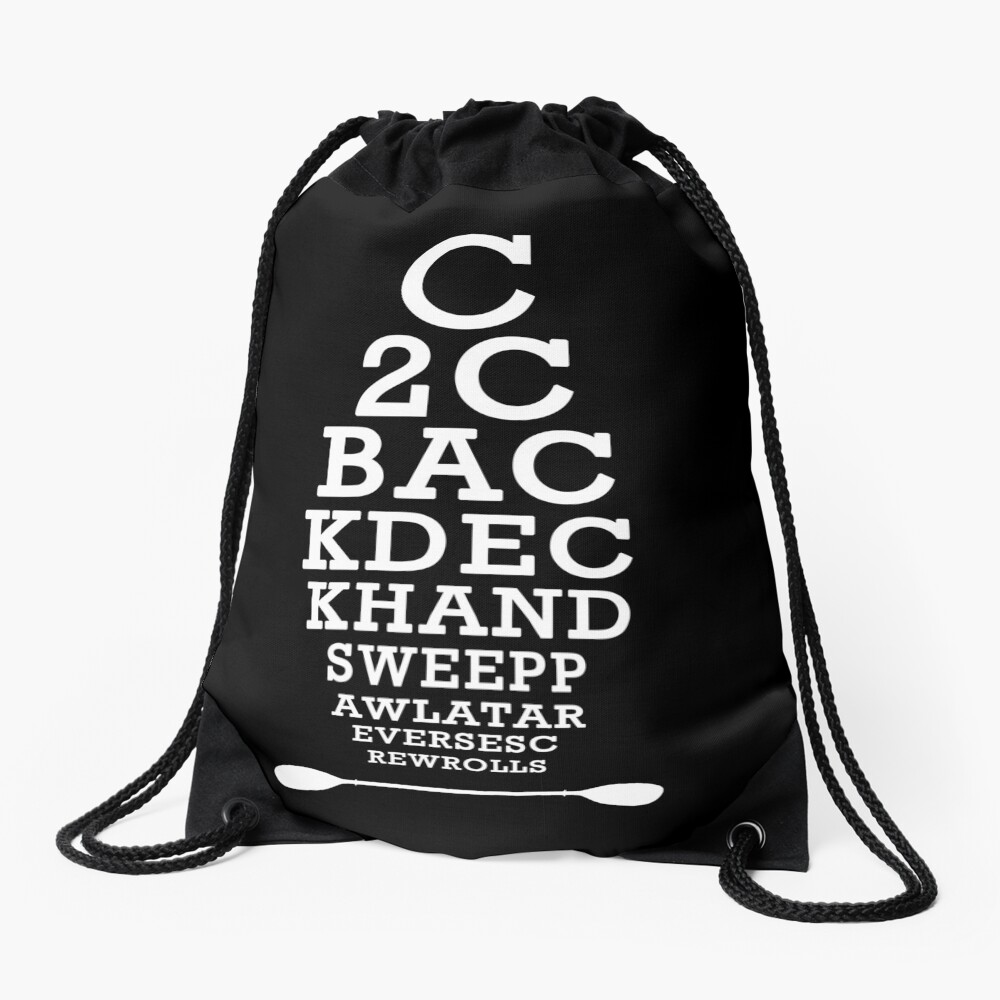 Whitewater Kayak Roll Eye Chart for Kayakers and Paddlers Drawstring Bag
