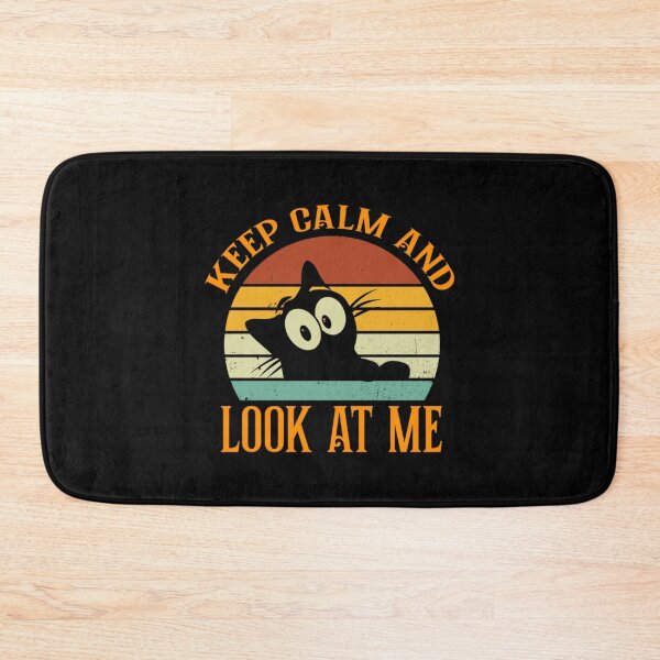 Item preview, Keep Calm And Look At Me Cute Cat Silhouette Retro Vintage Design    designed and sold by BusyPuzzlea.