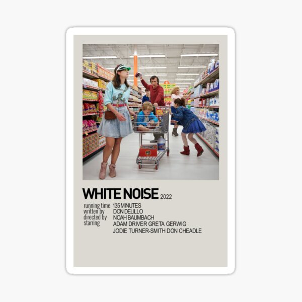 Artikel-Vorschau von White Noise von Noah Baumbach Filmplakat-Aufkleber, designt und verkauft von ducklingsissy.