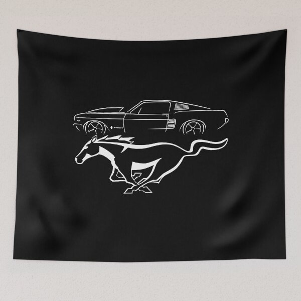Item preview, Ford Mustang Emblem - stencil, white designed and sold by HASSANIYATT.
