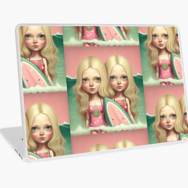 Cute friends surfing Laptop Skin