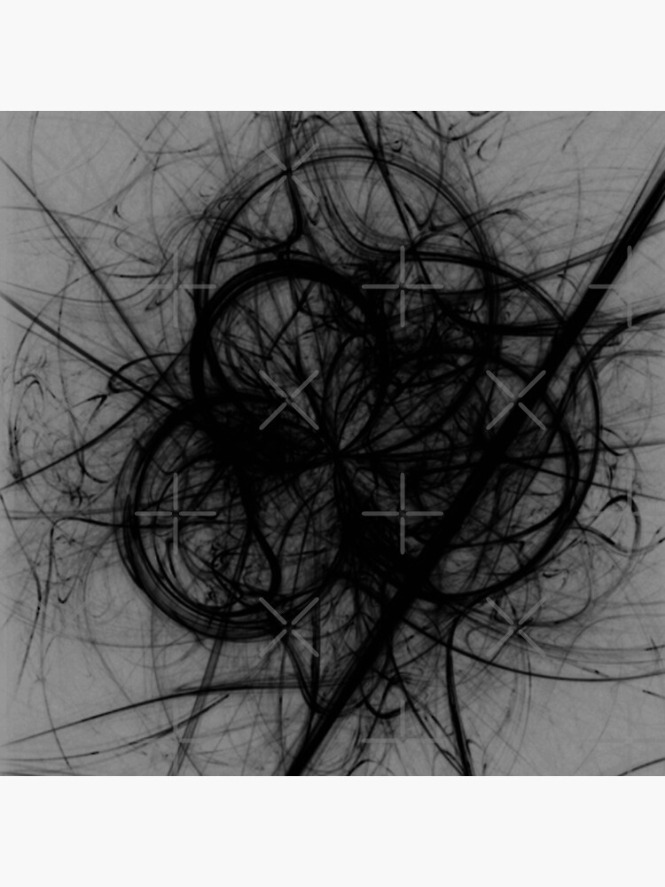 BLACK AND GREY GOTHIC WISP DESIGN FOR FUNKY CLOTHING AND DARK HAUNTED CASTLES IN SCOTLAND by ozcushionstoo
