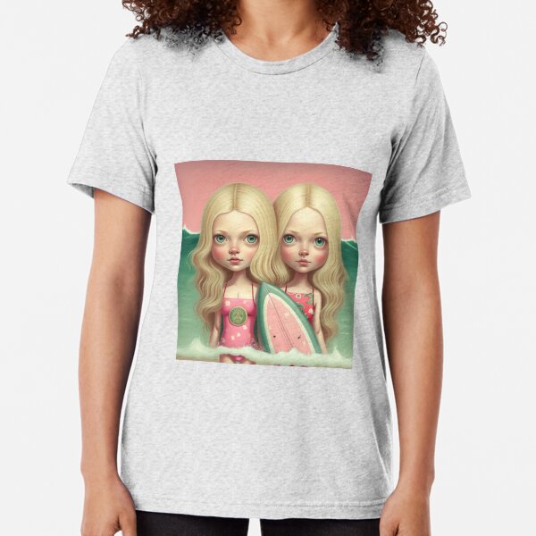 Cute friends surfing Tri-blend T-Shirt
