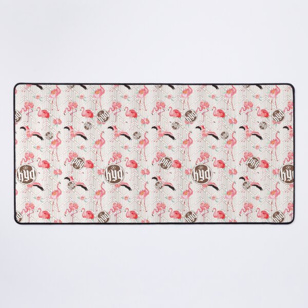 Item preview, flamingo and red flowers on zigzag background designed and sold by K-Klub.