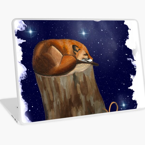 Fox Christmas Pen Illustration Laptop Skin