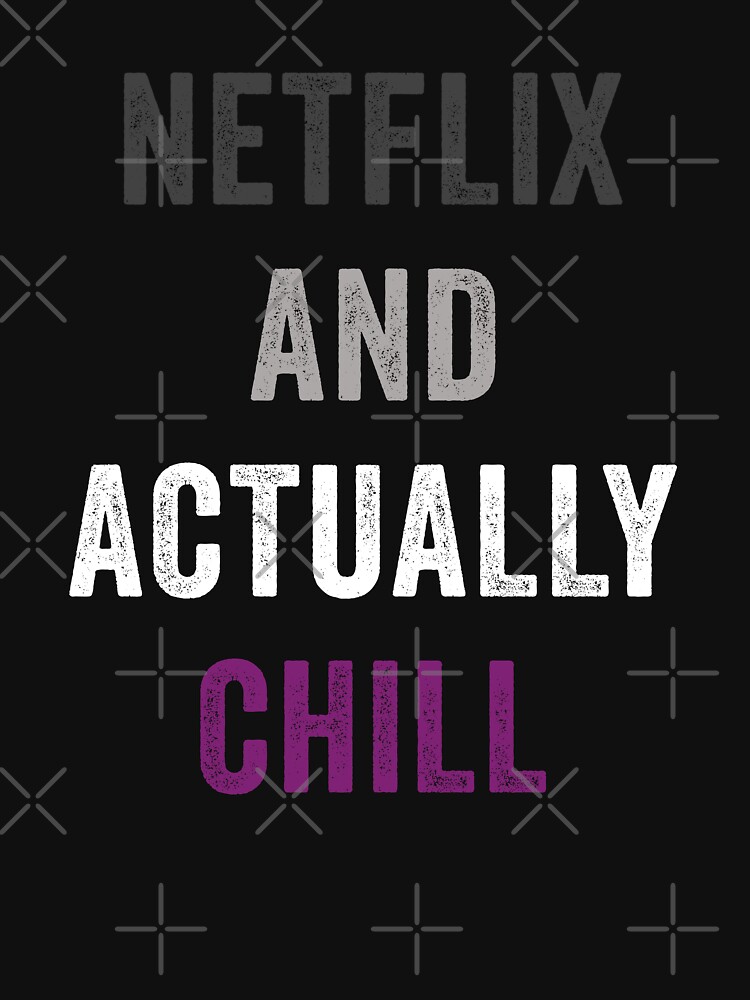Thumbnail 7 von 7, Classic T-Shirt, Netflix und Actually Chill Asexual Pride Lustige Ace Flagge designt und verkauft von thequeershop.