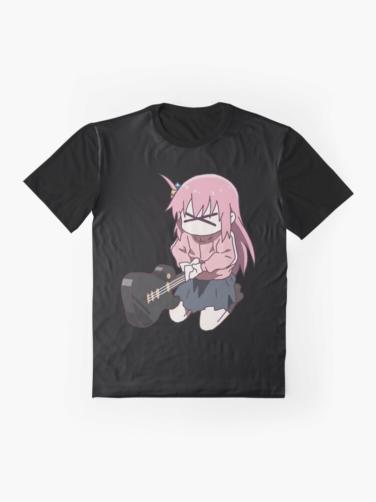 Aperçu 4 sur 5. T-shirt graphique avec l'œuvre Bocchi le rock hitori gotou guitare créée et vendue par TeddyGotDesigns.