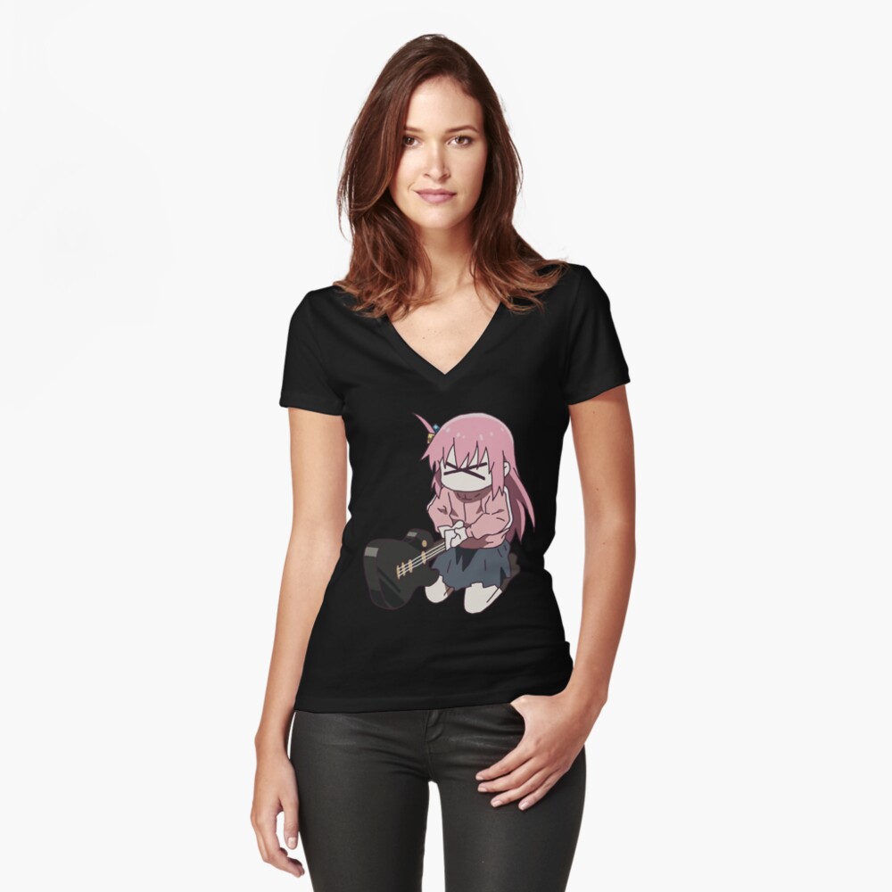 Aperçu de l'œuvre T-shirt moulant col V créée et vendue par TeddyGotDesigns.