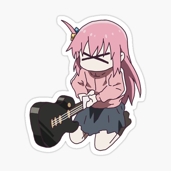 Aperçu de l'œuvre Bocchi le rock hitori gotou guitare créée et vendue par TeddyGotDesigns.