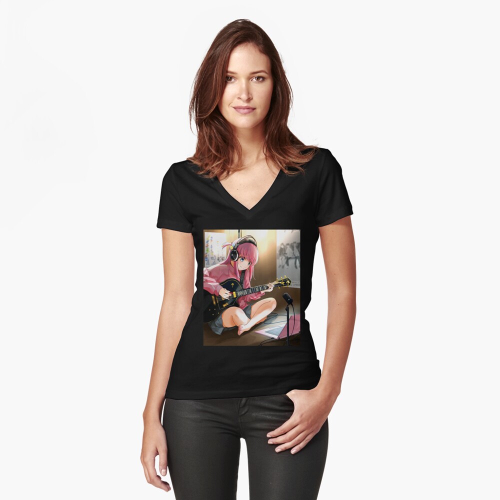 Aperçu de l'œuvre T-shirt moulant col V créée et vendue par TeddyGotDesigns.