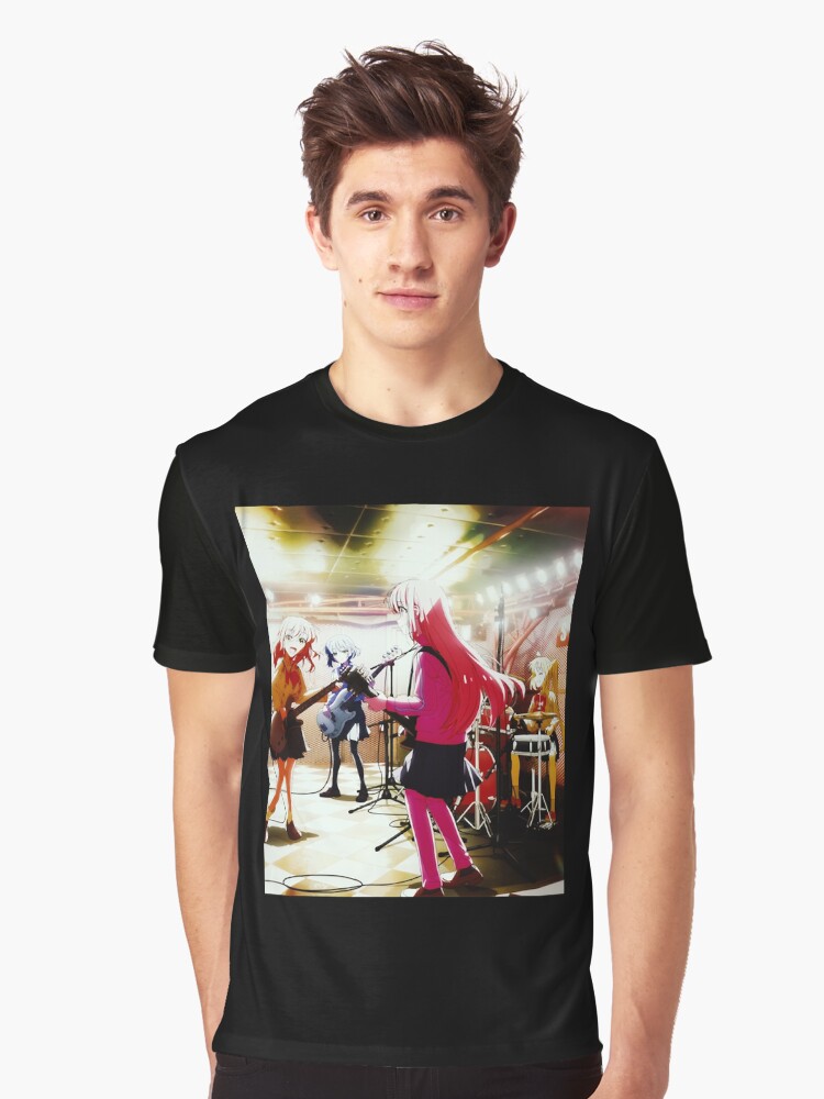 Aperçu 1 sur 5. T-shirt graphique avec l'œuvre Bocchi The Rock ! Hitori Gotou créée et vendue par TeddyGotDesigns.