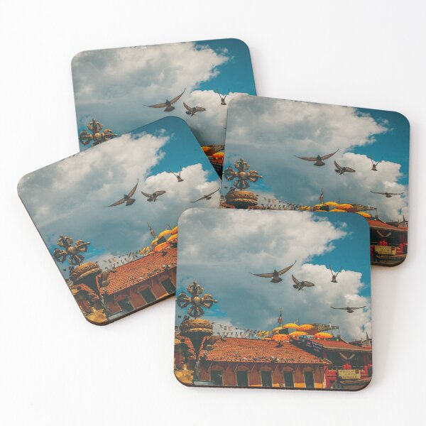 Item preview, Bodhnath Stupa with dove in summer Kathmandu Nepal designed and sold by RaimondKlavins.