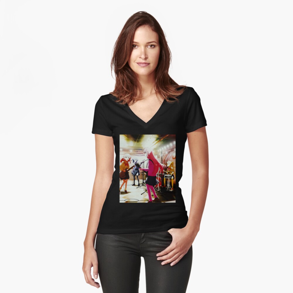 Aperçu de l'œuvre T-shirt moulant col V créée et vendue par TeddyGotDesigns.