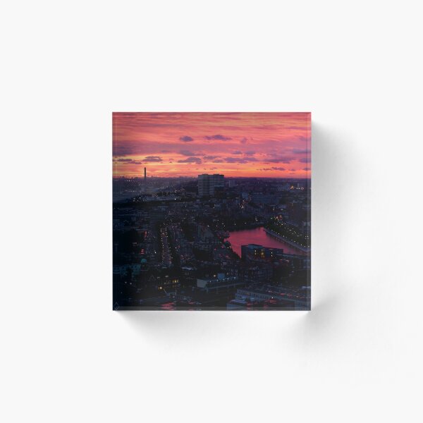 Rotterdam at Sunset, from Euromast Acrylic Block