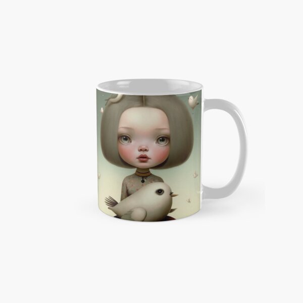 Girl with pigeons Classic Mug